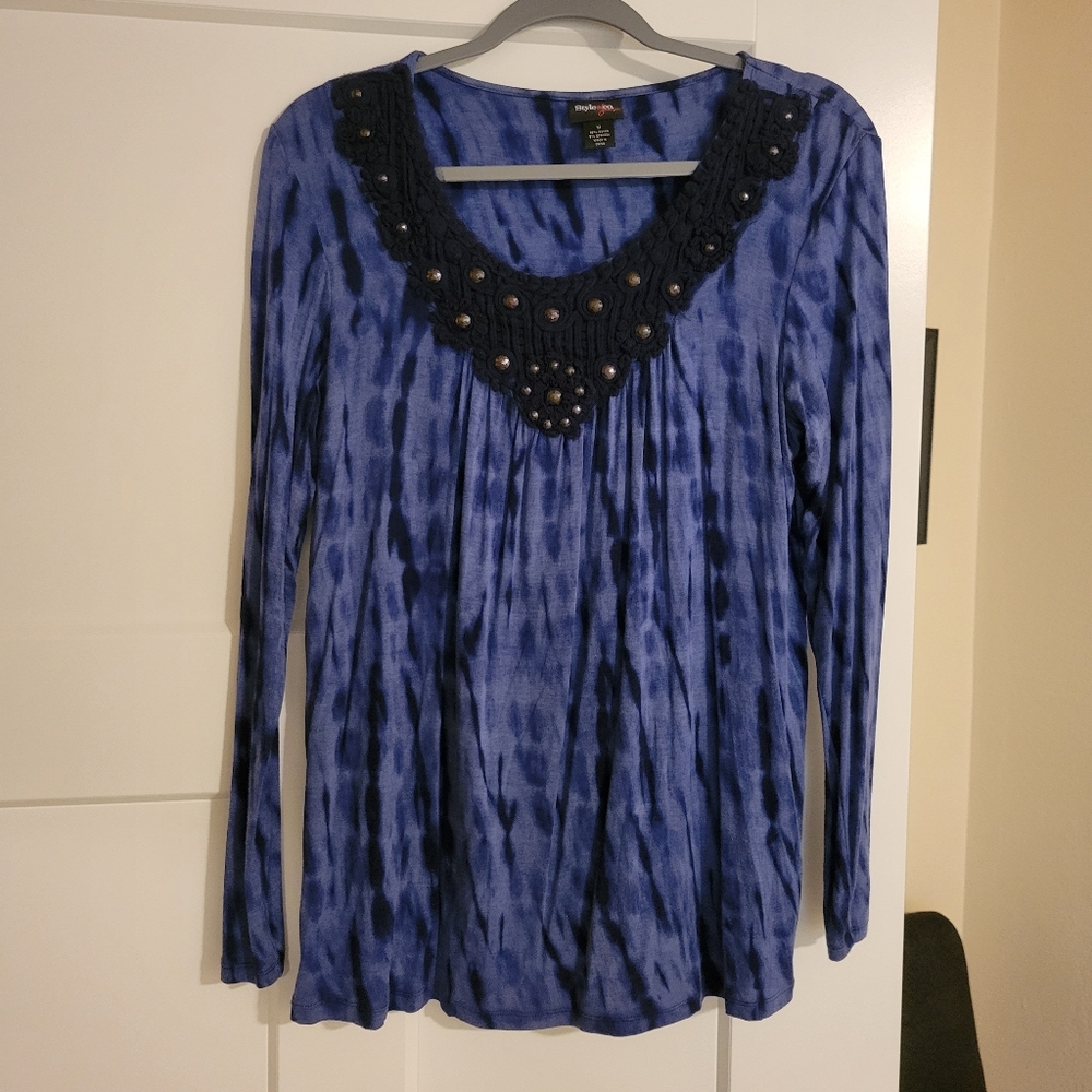 Style & Co Misses tie-dye blouse, size M